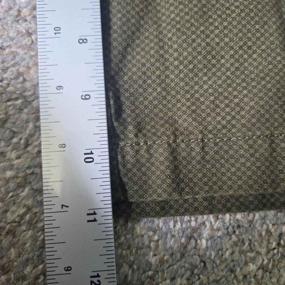 Banana Republic Emerson Short Mens 33 Olive Green Cotton Micro Pattern Chino‎